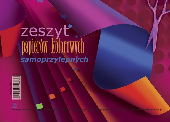 Zeszyt papierów kolorowych samoprzylepnych A5/8k. Kreska